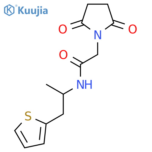 2-(2,5-dioxopyrrolidin-1-yl)-N-1-(thiophen-2-yl)propan-2-ylacetamide structure