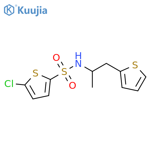 5-chloro-N-1-(thiophen-2-yl)propan-2-ylthiophene-2-sulfonamide structure