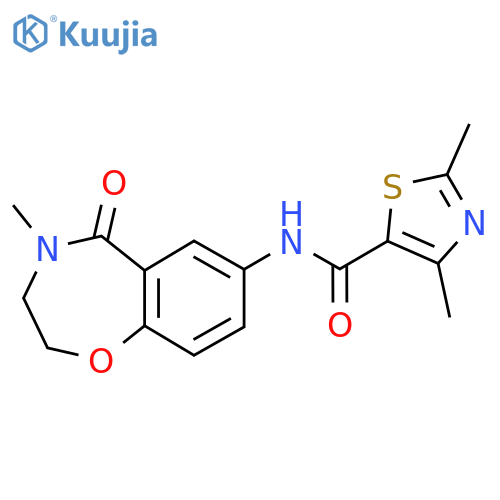 2,4-dimethyl-N-(4-methyl-5-oxo-2,3,4,5-tetrahydro-1,4-benzoxazepin-7-yl)-1,3-thiazole-5-carboxamide structure