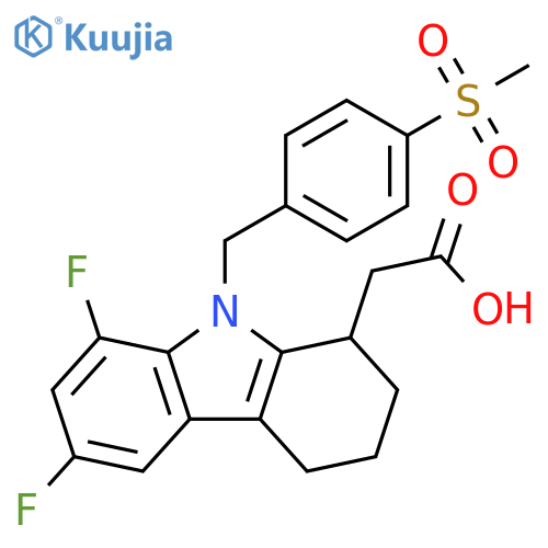 1H-Carbazole-1-acetic acid,6,8-difluoro-2,3,4,9-tetrahydro-9-[[4-(methylsulfonyl)phenyl]methyl]- structure