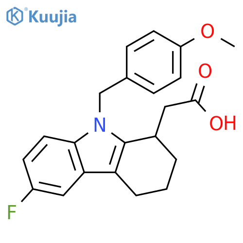 1H-Carbazole-1-acetic acid,6-fluoro-2,3,4,9-tetrahydro-9-[(4-methoxyphenyl)methyl]- structure