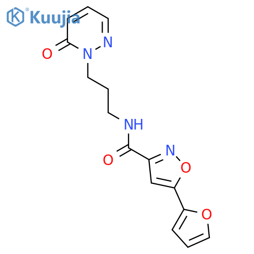 5-(furan-2-yl)-N-3-(6-oxo-1,6-dihydropyridazin-1-yl)propyl-1,2-oxazole-3-carboxamide structure
