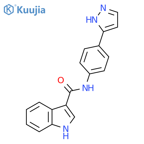 N-4-(1H-pyrazol-3-yl)phenyl-1H-indole-3-carboxamide structure