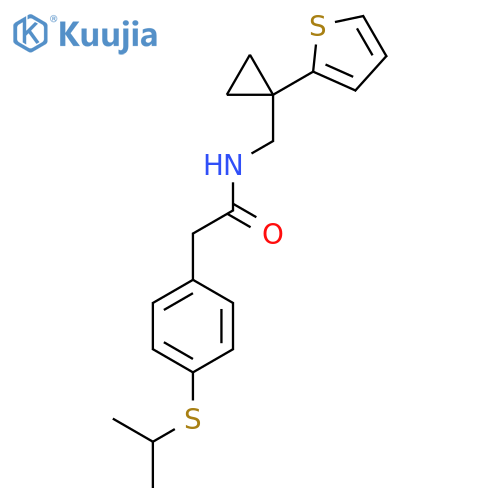 2-4-(propan-2-ylsulfanyl)phenyl-N-{1-(thiophen-2-yl)cyclopropylmethyl}acetamide structure