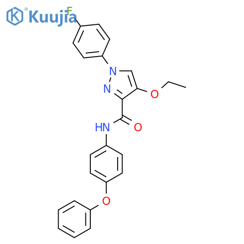 4-ethoxy-1-(4-fluorophenyl)-N-(4-phenoxyphenyl)-1H-pyrazole-3-carboxamide structure