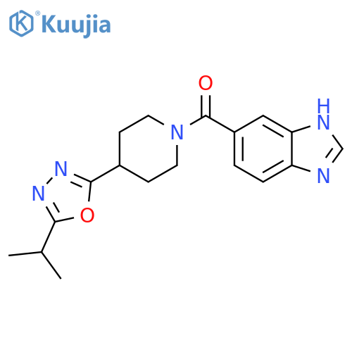 5-{4-5-(propan-2-yl)-1,3,4-oxadiazol-2-ylpiperidine-1-carbonyl}-1H-1,3-benzodiazole structure