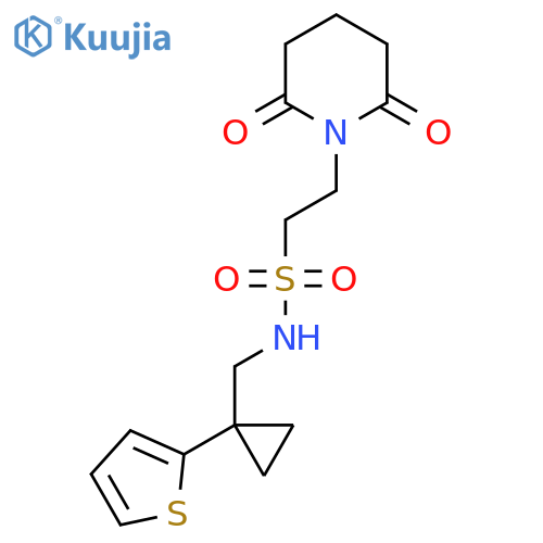2-(2,6-dioxopiperidin-1-yl)-N-{1-(thiophen-2-yl)cyclopropylmethyl}ethane-1-sulfonamide structure
