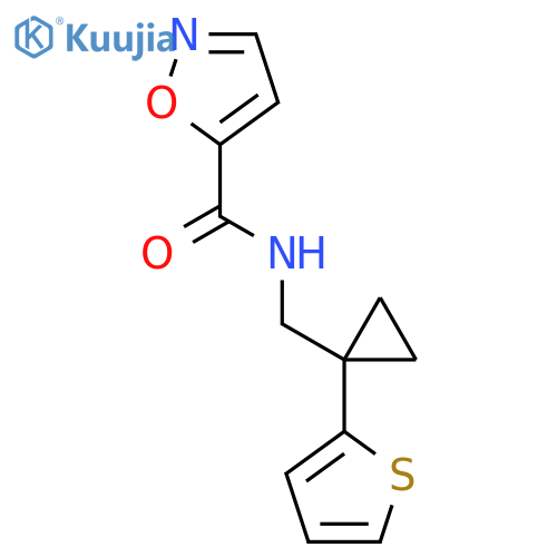 N-{1-(thiophen-2-yl)cyclopropylmethyl}-1,2-oxazole-5-carboxamide structure