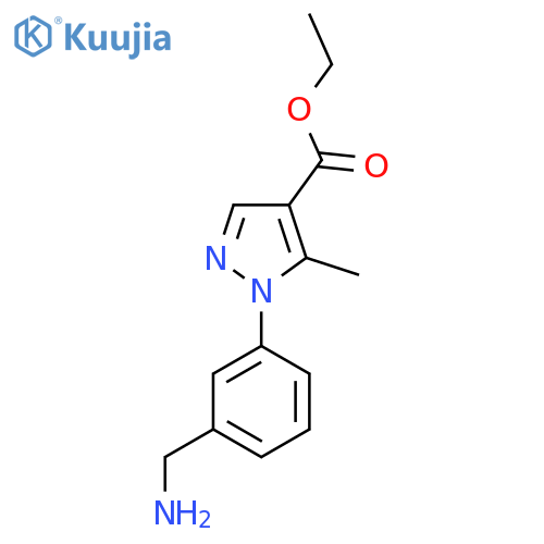 ethyl 1-[3-(aminomethyl)phenyl]-5-methyl-1H-pyrazole-4-carboxylate structure