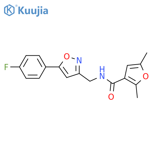N-{5-(4-fluorophenyl)-1,2-oxazol-3-ylmethyl}-2,5-dimethylfuran-3-carboxamide structure