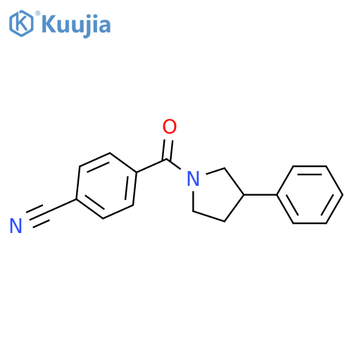 4-(3-phenylpyrrolidine-1-carbonyl)benzonitrile structure