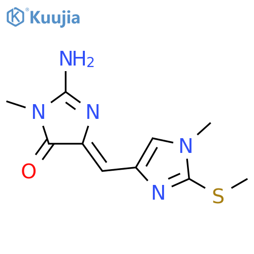 4H-Imidazol-4-one,2-amino-3,5-dihydro-3-methyl-5-[[1-methyl-2-(methylthio)-1H-imidazol-4-yl]methylene]-,(5Z)- structure