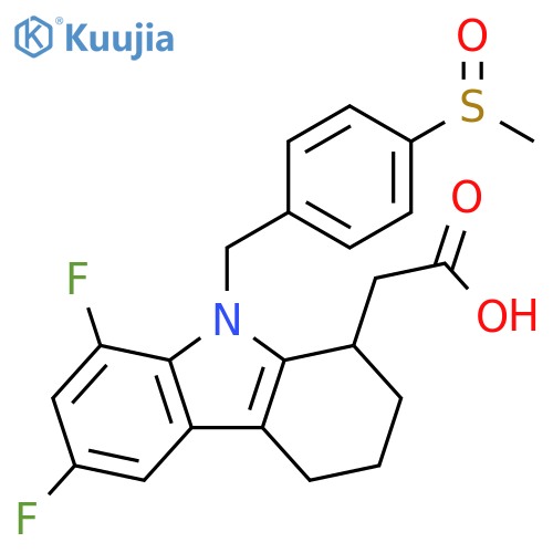 1H-Carbazole-1-acetic acid,6,8-difluoro-2,3,4,9-tetrahydro-9-[[4-(methylsulfinyl)phenyl]methyl]- structure