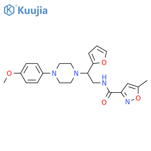 N-2-(furan-2-yl)-2-4-(4-methoxyphenyl)piperazin-1-ylethyl-5-methyl-1,2-oxazole-3-carboxamide structure