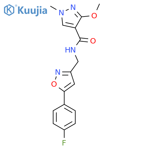 N-{5-(4-fluorophenyl)-1,2-oxazol-3-ylmethyl}-3-methoxy-1-methyl-1H-pyrazole-4-carboxamide structure