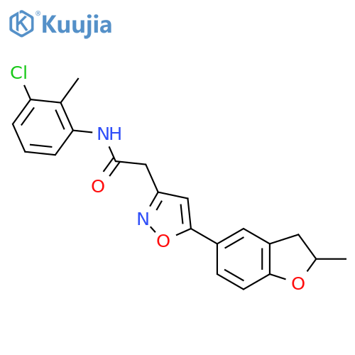 N-(3-chloro-2-methylphenyl)-2-5-(2-methyl-2,3-dihydro-1-benzofuran-5-yl)-1,2-oxazol-3-ylacetamide structure