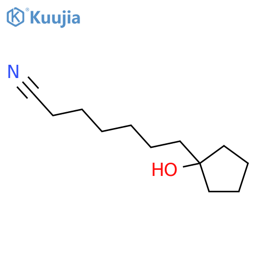 Cyclopentaneheptanenitrile,1-hydroxy- structure