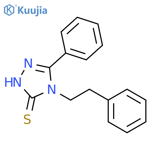 3H-1,2,4-Triazole-3-thione, 2,4-dihydro-5-phenyl-4-(2-phenylethyl)- structure