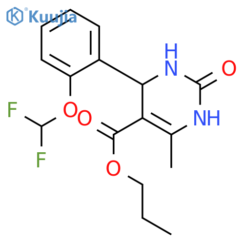 5-Pyrimidinecarboxylicacid, 4-[2-(difluoromethoxy)phenyl]-1,2,3,4-tetrahydro-6-methyl-2-oxo-, propylester structure