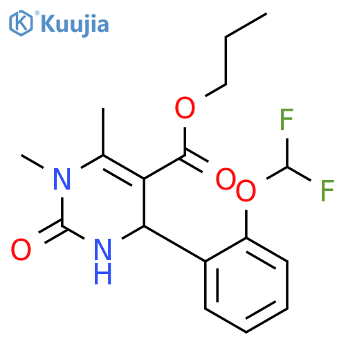 5-Pyrimidinecarboxylicacid, 4-[2-(difluoromethoxy)phenyl]-1,2,3,4-tetrahydro-1,6-dimethyl-2-oxo-,propyl ester structure