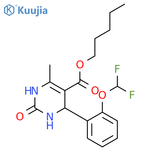 5-Pyrimidinecarboxylicacid, 4-[2-(difluoromethoxy)phenyl]-1,2,3,4-tetrahydro-6-methyl-2-oxo-, pentylester structure