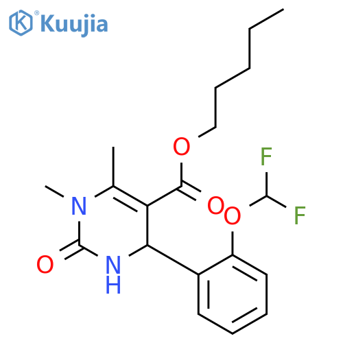 5-Pyrimidinecarboxylicacid, 4-[2-(difluoromethoxy)phenyl]-1,2,3,4-tetrahydro-1,6-dimethyl-2-oxo-,pentyl ester structure