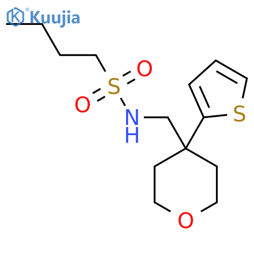 N-{4-(thiophen-2-yl)oxan-4-ylmethyl}butane-1-sulfonamide structure