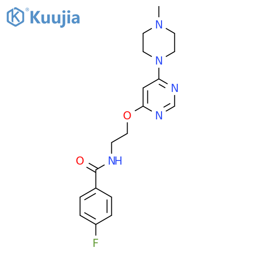 4-fluoro-N-(2-{6-(4-methylpiperazin-1-yl)pyrimidin-4-yloxy}ethyl)benzamide structure