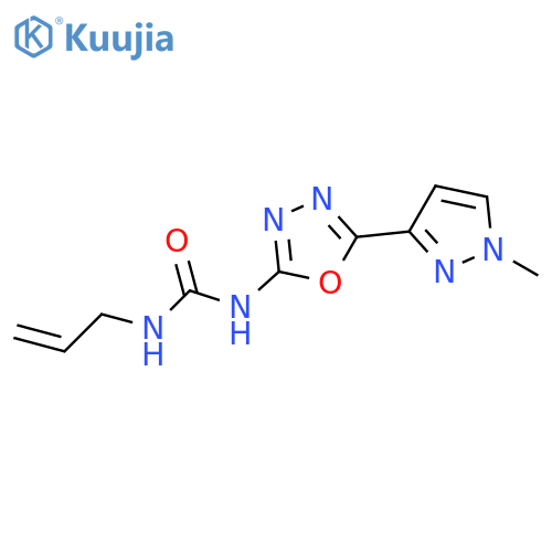1-5-(1-methyl-1H-pyrazol-3-yl)-1,3,4-oxadiazol-2-yl-3-(prop-2-en-1-yl)urea structure
