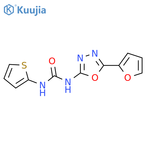 3-[5-(furan-2-yl)-1,3,4-oxadiazol-2-yl]-1-(thiophen-2-yl)urea structure