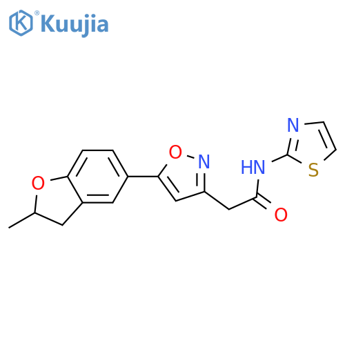 2-5-(2-methyl-2,3-dihydro-1-benzofuran-5-yl)-1,2-oxazol-3-yl-N-(1,3-thiazol-2-yl)acetamide structure
