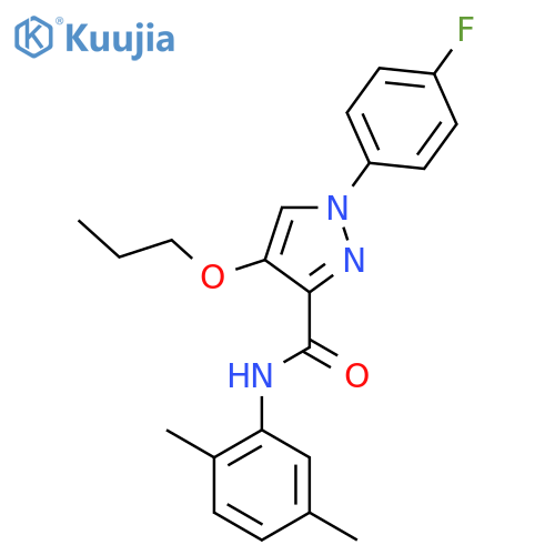 N-(2,5-dimethylphenyl)-1-(4-fluorophenyl)-4-propoxy-1H-pyrazole-3-carboxamide structure