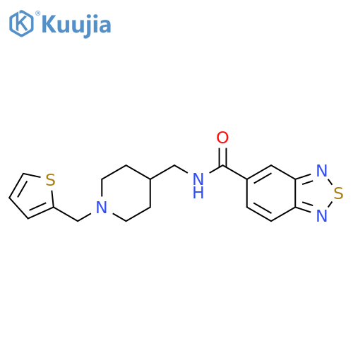 N-({1-(thiophen-2-yl)methylpiperidin-4-yl}methyl)-2,1,3-benzothiadiazole-5-carboxamide structure