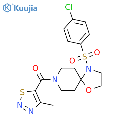 4-(4-chlorobenzenesulfonyl)-8-(4-methyl-1,2,3-thiadiazole-5-carbonyl)-1-oxa-4,8-diazaspiro4.5decane structure
