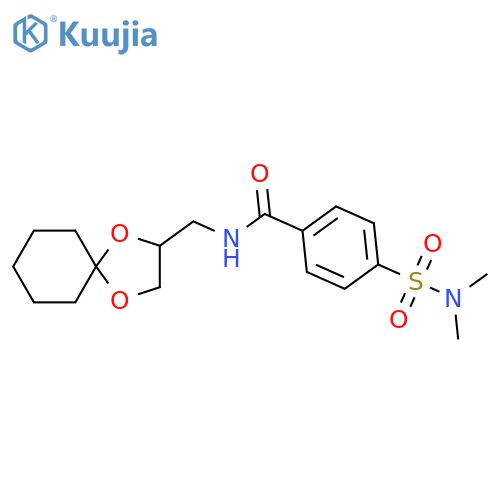 4-(dimethylsulfamoyl)-N-({1,4-dioxaspiro4.5decan-2-yl}methyl)benzamide structure