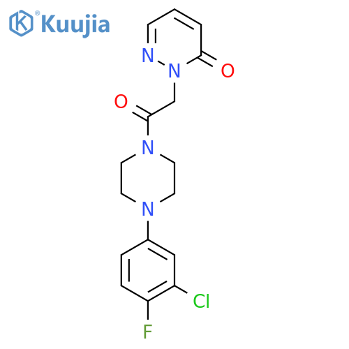 2-{2-4-(3-chloro-4-fluorophenyl)piperazin-1-yl-2-oxoethyl}-2,3-dihydropyridazin-3-one structure