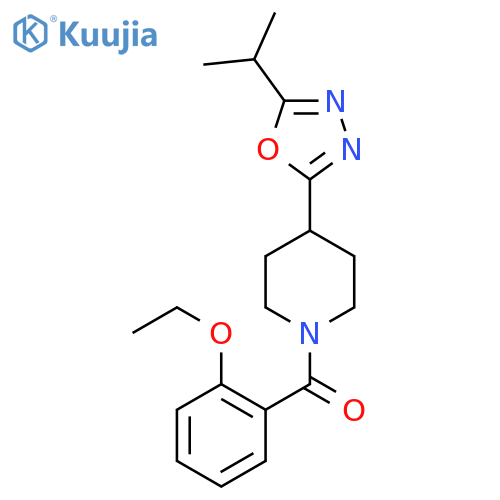 1-(2-ethoxybenzoyl)-4-5-(propan-2-yl)-1,3,4-oxadiazol-2-ylpiperidine structure