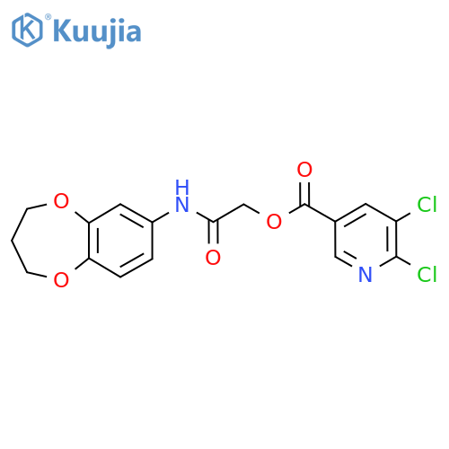[(3,4-dihydro-2H-1,5-benzodioxepin-7-yl)carbamoyl]methyl 5,6-dichloropyridine-3-carboxylate structure