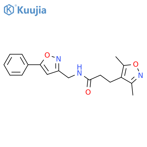 3-(3,5-dimethyl-1,2-oxazol-4-yl)-N-(5-phenyl-1,2-oxazol-3-yl)methylpropanamide structure