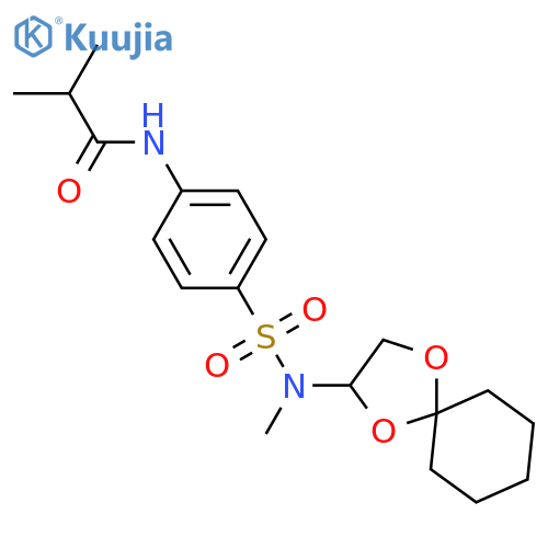 N-{4-({1,4-dioxaspiro4.5decan-2-yl}methyl)sulfamoylphenyl}-2-methylpropanamide structure