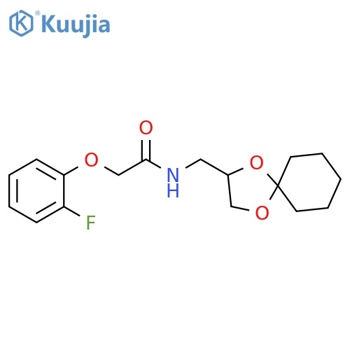 N-({1,4-dioxaspiro[4.5]decan-2-yl}methyl)-2-(2-fluorophenoxy)acetamide structure