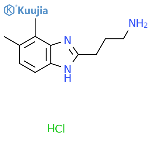 3-(4,5-dimethyl-1H-benzimidazol-2-yl)propan-1-amine;hydrochloride structure