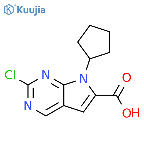 2-Chloro-7-cyclopentyl-7H-pyrrolo[2,3-d]pyrimidine-6-carboxylic acid structure