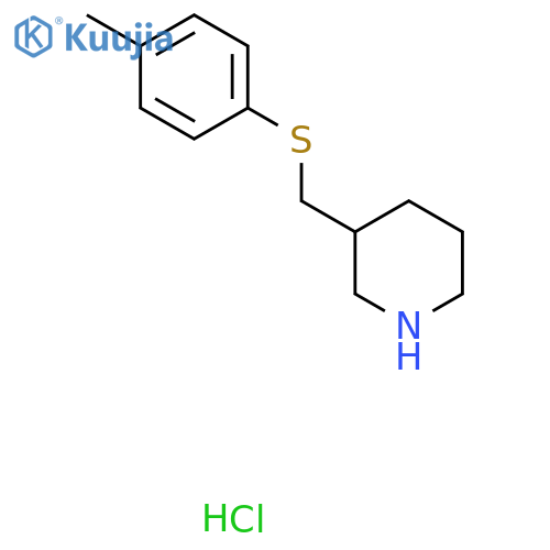 3-{[(4-Methylphenyl)sulfanyl]methyl}piperidine hydrochloride structure