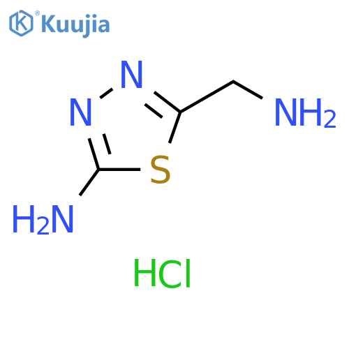 5-(aminomethyl)-1,3,4-thiadiazol-2-amine dihydrochloride structure