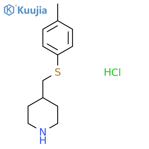 4-{[(4-methylphenyl)sulfanyl]methyl}piperidine hydrochloride structure