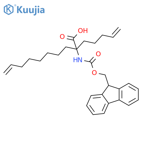 2-((((9H-Fluoren-9-yl)methoxy)carbonyl)amino)-2-(pent-4-en-1-yl)dec-9-enoic acid structure