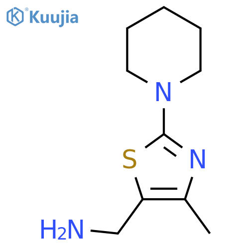 4-methyl-2-(piperidin-1-yl)-1,3-thiazol-5-ylmethanamine structure