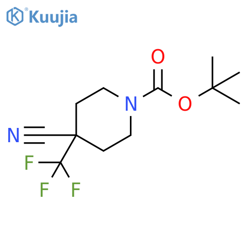 tert-butyl 4-cyano-4-(trifluoromethyl)piperidine-1-carboxylate structure