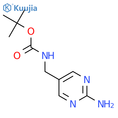 tert-butyl N-5-(aminomethyl)pyrimidin-2-ylcarbamate structure